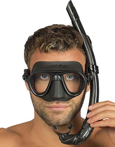 Cressi Calibro + Corsica Packs de Snorkel, Unisex Adulto, Negro