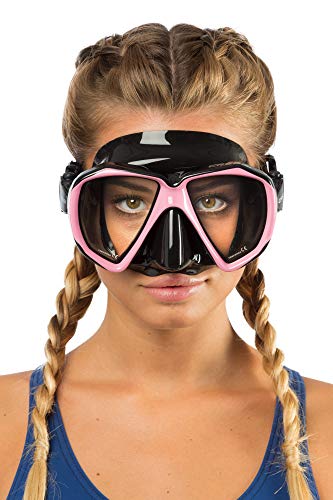 Cressi Ranger & Tao Dry - Combo Set Máscara y Snorkel, Unisex, Negro/Rosa