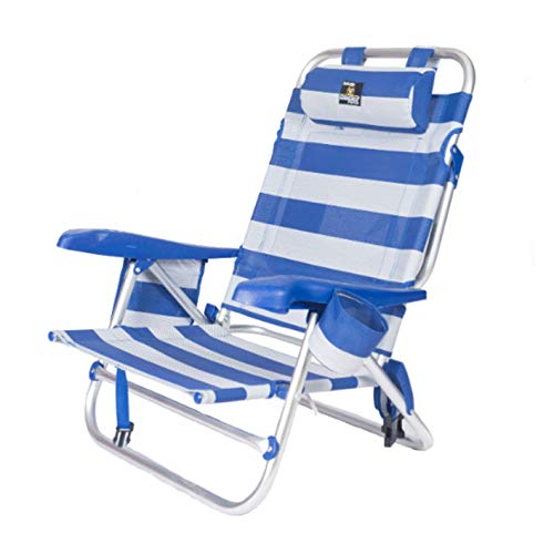 CREVICOSTA QUALITY MARK MARCAS DE CALIDAD Silla Caballito Tumbona Mochila Bolso- 2001-3NEW Full-Equip Azul Y Blanca