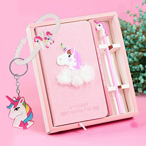 Cuaderno de unicornio con un bolígrafo de unicornio, planificador portátil de mano liso, de 18 cm x 10 cm, regalo para niños, más de 80 páginas, color Unicornio-2