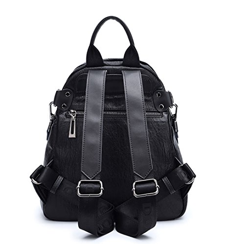 DEERWORD Para mujer Bolsos mochila Bolsos bandolera Carteras de mano Mochila escolar Bolsa para portátil Cuero Fekete