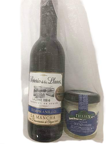 Detalle original con vino y crema de queso de oveja y vaca para regalo en bodas o comuniones
