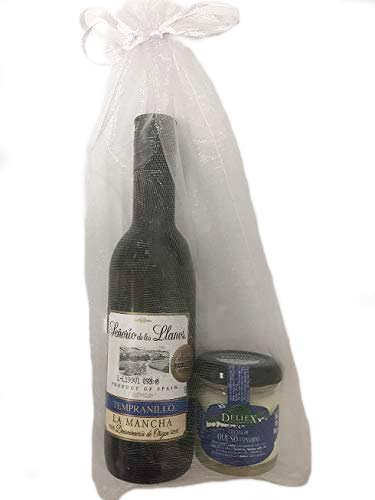 Detalle original con vino y crema de queso de oveja y vaca para regalo en bodas o comuniones