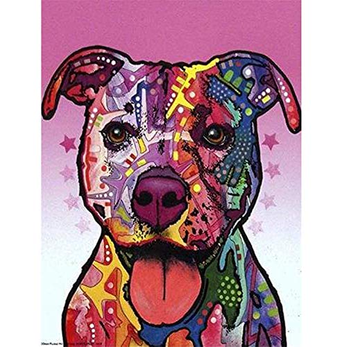 Diamond Painting Kits Full Drill DIY 5D Diamond Embroidery Large Size Pitbull Dog 45x60cm/18 * 24in Cross Stitch Adult/Kid Handcraft Crystal Rhinestone Diamond Art Craft for Home bedroom Wall Decor