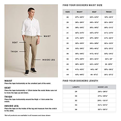 Dockers Pantalones chinos de corte recto para hombre, porcelana caqui, 31 W x 32 L