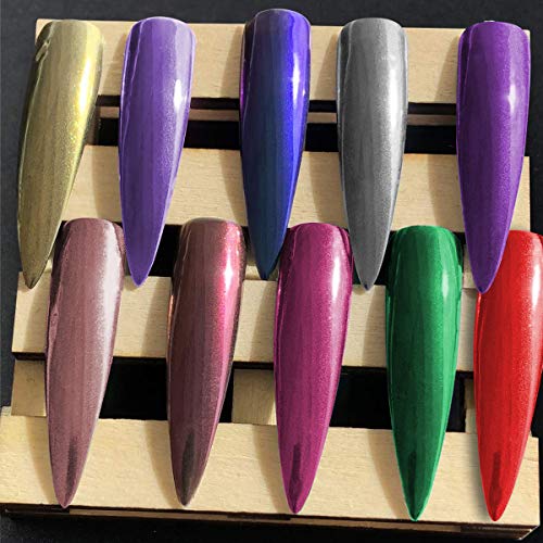 Duufin 22 Cajas Efecto Espejo para Uñas Metalicas Cromo en Polvo para Uñas con 22 Piezas Palos de Sombra de Ojos, 1g/Cajas