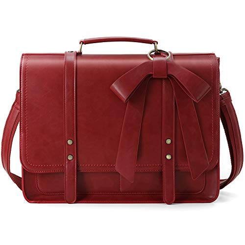 ECOSUSI Bolso Mujer Bandolera Vintage Mochila para Mujer con Bolsa de portátil con Lazo Desmontable 15.6 Pulgadas Bolso de Hombro para Mujer Portátiles Sencillo