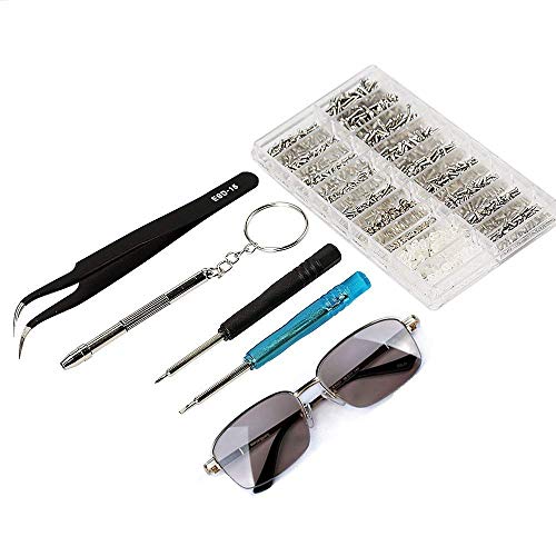 E·Durable Tornillo para Gafas Kit pequeño reparación Reloj Recambio 1100 Piezas Tuerca con Tornillos Las Piezas Lavadora Acero Inoxidable vidrios reparación Reloj Tuerca