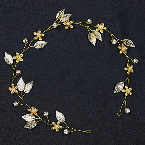Elegante diadema nupcial para bodas Hojas de oro Tocados para la cabeza Accesorios para el cabello para la boda Decoración del cabello