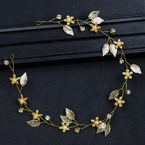 Elegante diadema nupcial para bodas Hojas de oro Tocados para la cabeza Accesorios para el cabello para la boda Decoración del cabello