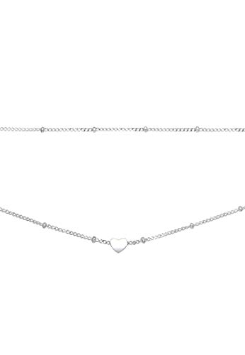 Elli Collares Choker para mujer con diferentes colgantes de bolitas y corazón en plata esterlina 925 bañada en oro