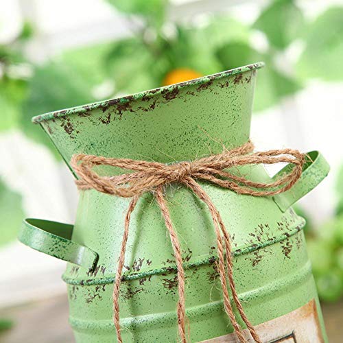 Estilo Francés Vintage Shabby Chic Milk Jarrón Country Metal Rústico Leche Lata Maceta Rústico Cubo De Flores para La Decoración del Hogar Wedding Deco