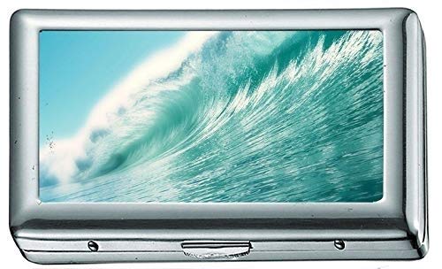 Estuche de Caja de Cigarrillos, Estuche/Estuche de Cigarrillos Sea Wave Water, Estuche de Tarjeta de crédito para Mujeres Hombres