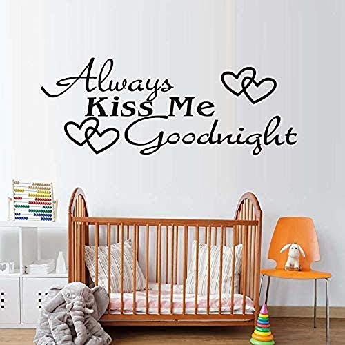 Etiqueta de la pared de vinilo, Bésame para siempre, Decoración de la pared para la tienda de ropa Salón de belleza Dormitorio Decoración Mural 58X22cm