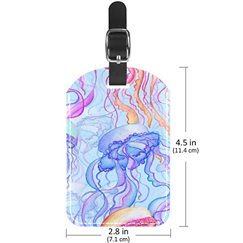 Etiquetas de Equipaje para Acuarela, diseño de Medusas de Piel, 1 Paquete