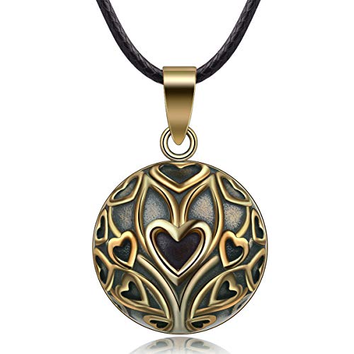 EUDORA Harmony Ball Vintage Bisuteria Collares de Mujer, Llamador de Angeles Embarazada, Colgantes de Mujer Primer Embarazo Mamá Regalos Originales para Mujer Hermana, 114,3cm