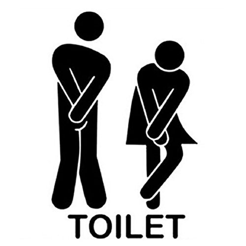 Extraíble Hombres Mujeres Cuarto de baño WC WC etiqueta engomada de la familia de la decoración DIY