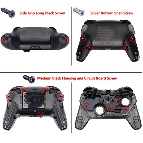 eXtremeRate Carcasa Empuñadura para Mando Nintendo Switch Pro Grips de Reemplazo DIY Mangos de Agarre Placa de Asa para Nintendo Switch Pro-No Incluye Control(Rosa Cereza)