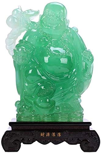 Feng Shui Laughing Buddha estatuilla Adornos Estatua Maitreya Bolsa de Dinero Figurita Llevar Casa Esculturas Decoración 0831