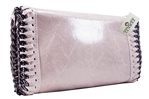 FERETI bolso Rosa de cuero bandolera con cadena