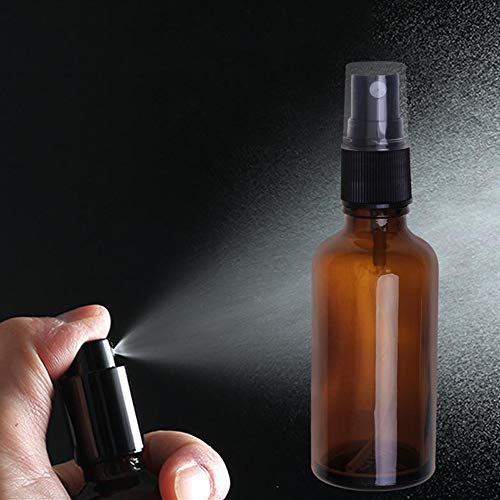 Fesjoy 6Pcs 100ML Botellas de aerosol de niebla de vidrio ámbar vacías Contenedores de vidrio recargables