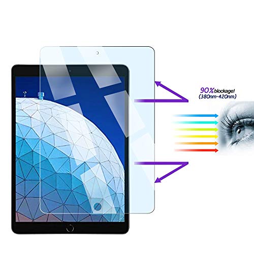 FiiMoo Anti Blue Light Protector de Pantalla Compatible con iPad Air 3 2019 / iPad Pro 10.5 Inch, [Alivie la Fatiga Ocular] [Bloquea la luz Azul dañina excesiva y los Rayos UV] [Dureza 9H]