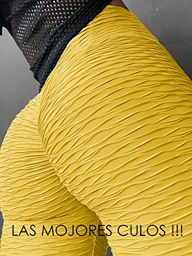 FITTOO Mallas Leggings Mujer Pantalones Deportivos oga Alta Cintura Elásticos Transpirables Amarillo L