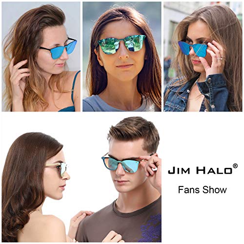 Gafas de Sol Sin Marco Una Pieza Montura Con Cuerno de Metal Espejo Mujer Hombre
