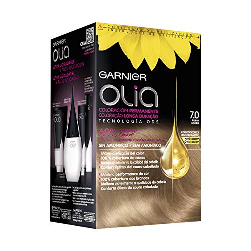 Garnier Olia - Coloración Permanente sin Amoniaco, con Aceites Florales de Origen Natural - Tono 7.0 Rubio