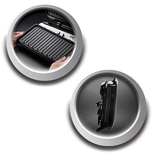 George Foreman Entertaining - Grill Eléctrico (Plancha Grill de 1500 W, 6 porciones, Sin Grasa, Negro) - ref. 24340-56