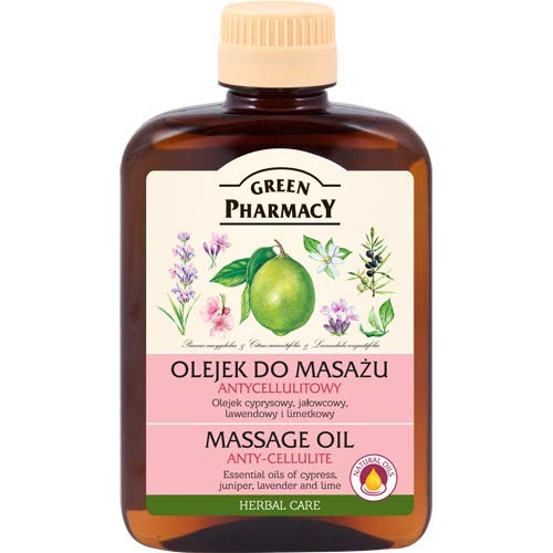 Green Pharmacy- Aceite anticelulitico a base de aceites esenciales de Lavanda enebro y ciprés con base de aceite de almendras dulces 200 ml.