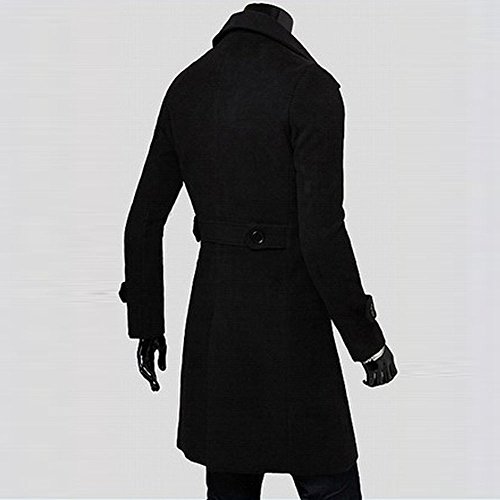 Gusspower Abrigo de Lana para Hombre Delgado Caliente del Invierno,Chaquetas de Encanto Casual Doble Botonadura Apto Traje Blazer Parka de Abrigo Tops