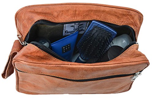 Gusti Cuero nature Billie Neceser de Cuero Maquillaje Productos de Belleza Bolso de Viaje Vintage Retro Piel de Cabra A119b