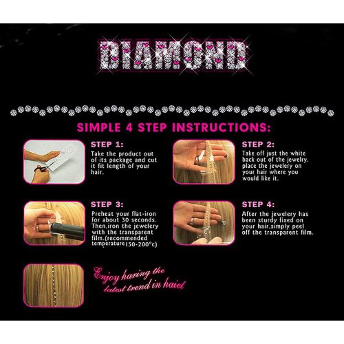 HAB & GUT (HD00!) Diamantes para el pelo - juego de 36 piedras estrás adhesivas (4 mm) - CLARO