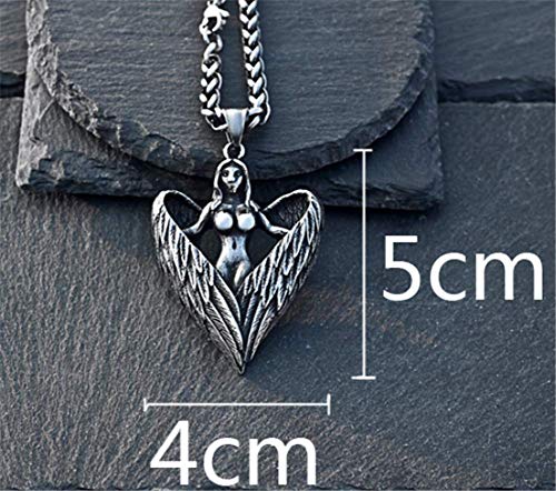 HAOYU Personalidad Hip Hop Belleza ángel Colgante Cadena Colgante Masculina Retro Plumas alas Collar Salvaje Hipster suéter Cadena Punk
