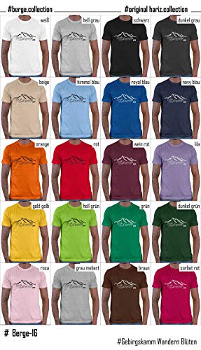 Hariz – Camiseta para hombre, diseño de peine de montaña, senderismo, flores, montañas, Mountain Plus, tarjeta de regalo, color verde, tamaño S