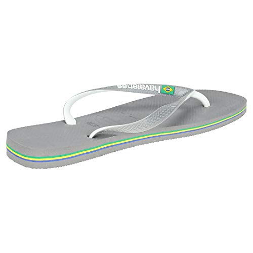 Havaianas Brasil Mix, Chanclas Unisex Adulto, Multicolor (Steel Grey/White/White), 45/46 EU