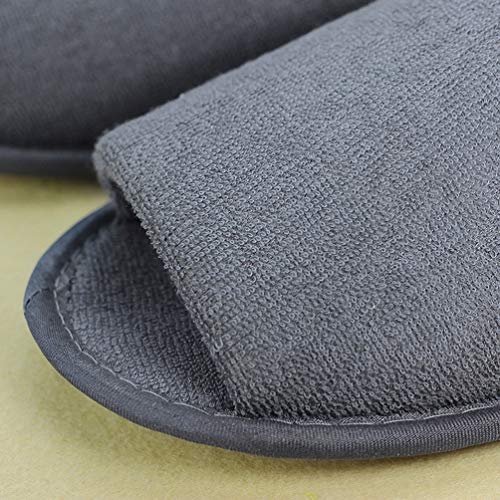 HEALLILY Zapatillas de casa Desechables de 4 Pares Zapatillas de SPA con Punta Abierta Zapatillas de eva Plegables para Hombres SPA de casa para Hotel invitado (Gris + Blanco)
