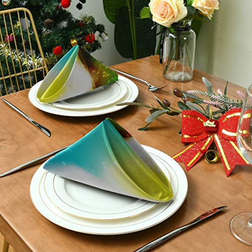 HJHJJ Cloth Napkin 6 Pack 20 Inch Washable Dinner Napkins Shiny Wave Magic Light Efffect Vector Satin Cloth Napkins Great For Weddings, Parties, Holiday Dinner & More