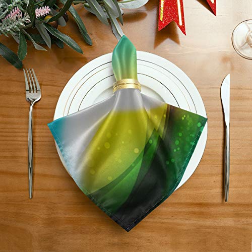 HJHJJ Cloth Napkin 6 Pack 20 Inch Washable Dinner Napkins Shiny Wave Magic Light Efffect Vector Satin Cloth Napkins Great For Weddings, Parties, Holiday Dinner & More