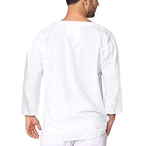 Hombre Camisa Vintage Invierno otoño,Sonnena Camiseta Retro Medieval Estilo Manga Larga Guapo Hombre Blusa Marinera Vieja Suelto Casual Moda Deportivos al Aire Libre