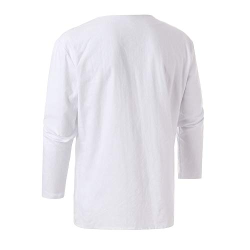 Hombre Camisa Vintage Invierno otoño,Sonnena Camiseta Retro Medieval Estilo Manga Larga Guapo Hombre Blusa Marinera Vieja Suelto Casual Moda Deportivos al Aire Libre