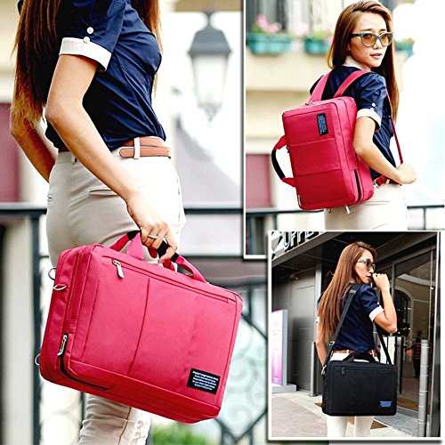 Hombres y Mujeres 15.6 Pulgadas Impermeable Nylon Bolsa de Mensajero Viajes de Negocios Tableta del Ordenador Portátil Bolso Bandolera Puede Convertirse en Mochila