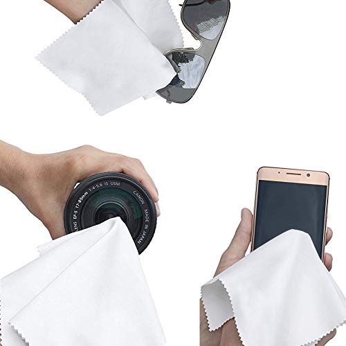 HomyWord 10 PCS Paño de limpieza de microfibra blanco para superficies suaves, pantallas táctiles, teléfonos inteligentes, lentes de cámara, pantallas LCD y pantallas HD