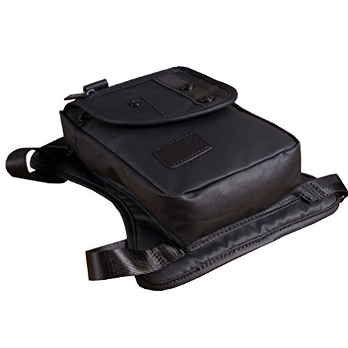 Impermeable Oxford Bolsa de Pierna para Hombres Mujeres Motocicleta Montar Muslo Cintura Riñonera Paquete multifunción Viajes Pesca Senderismo Ciclismo al Aire Libre Negro