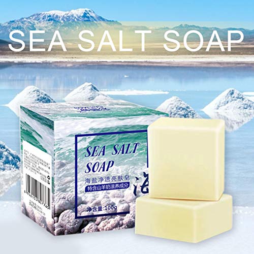 Jabón de Sal Marina Mineral Jabón Limpiador para el acné Jabón hidratante Jabón para el Cuidado Facial Apto para Todo Tipo de Pieles