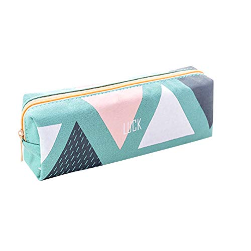 JAWSEU Bolsa de Lápices Estuche Escolar Escolar Bolsillo Lápiz Case con Diseño Cosmética Bolsa Gran Capacidad Cartera Bolsa para Niño Niña Adolescente y Oficinas,Verde