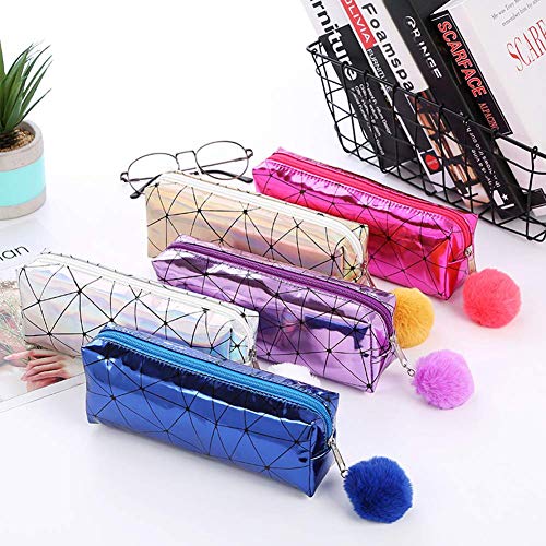 JAWSEU Bolsa de Lápices Estuche Escolar Escolar Bolsillo Lápiz Case Cosmética Bolsa Gran Capacidad Cartera Bolsa para Niño Niña Adolescente y Oficinas,Rosa Roja