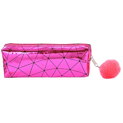JAWSEU Bolsa de Lápices Estuche Escolar Escolar Bolsillo Lápiz Case Cosmética Bolsa Gran Capacidad Cartera Bolsa para Niño Niña Adolescente y Oficinas,Rosa Roja