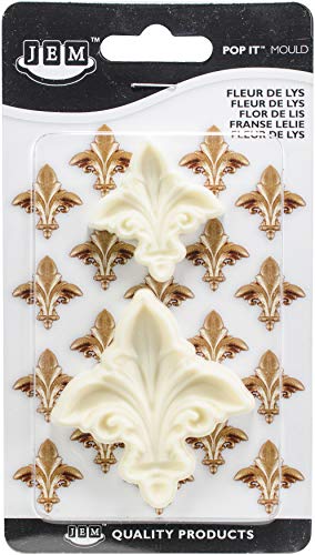 JEM Pop It - Molde en Forma de Flor de lis para Decoración de Pasteles, Juego de 2 – Tamaños Grandes y Pequeños